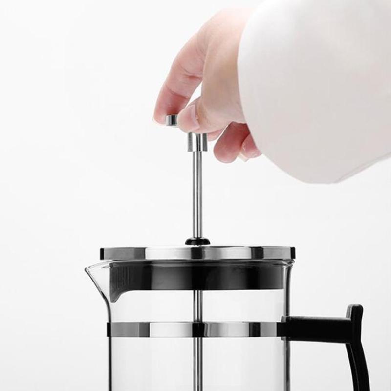 Glass & Stainless Steel Coffee Maker – 350ml Compact Brew Cup
