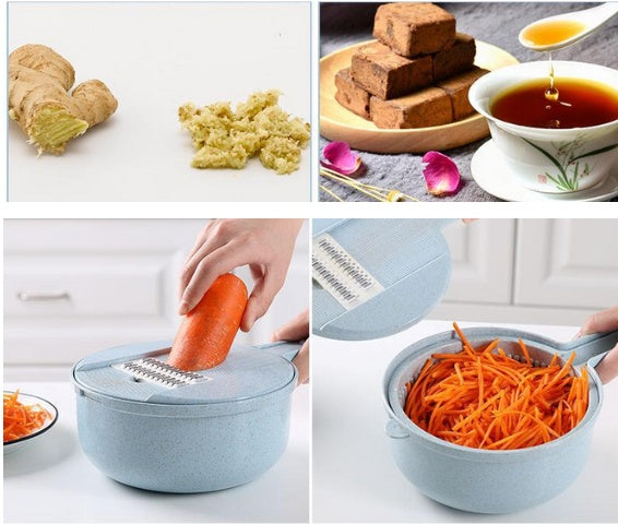 All-in-One 8-in-1 Vegetable Slicer with Strainer & Peeler