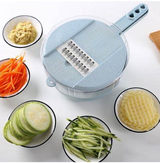 All-in-One 8-in-1 Vegetable Slicer with Strainer & Peeler