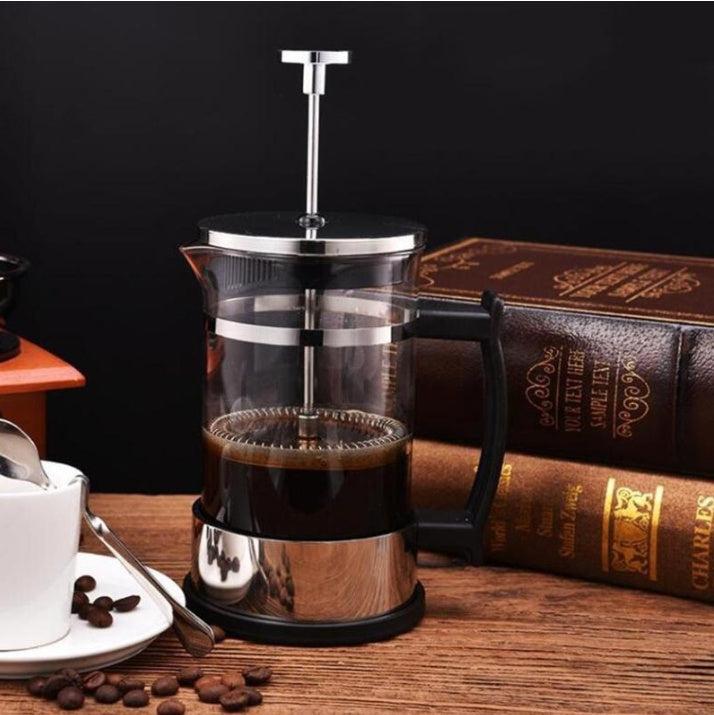Glass & Stainless Steel Coffee Maker – 350ml Compact Brew Cup